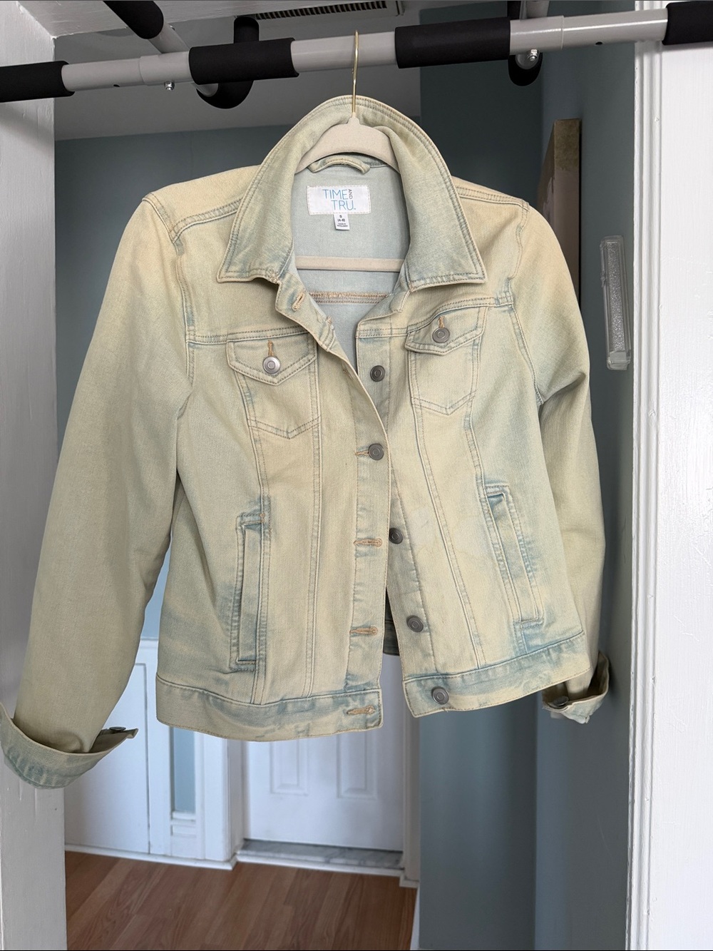 Time and Tru Pale Green Denim Jacket